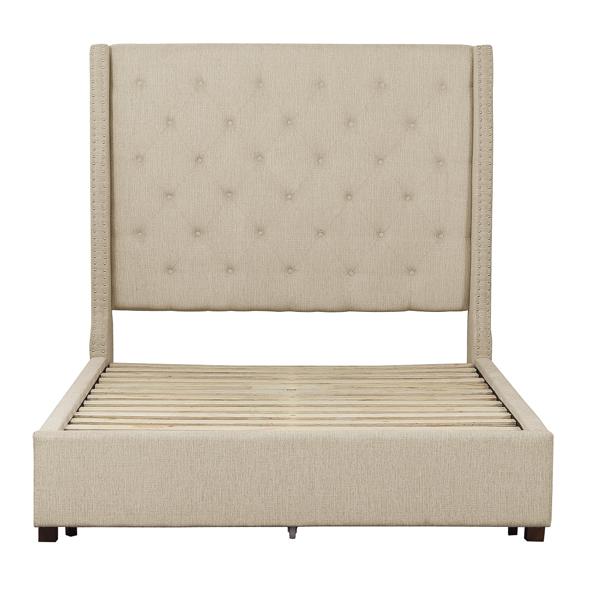 Elena Bed W/ Drawer Beige