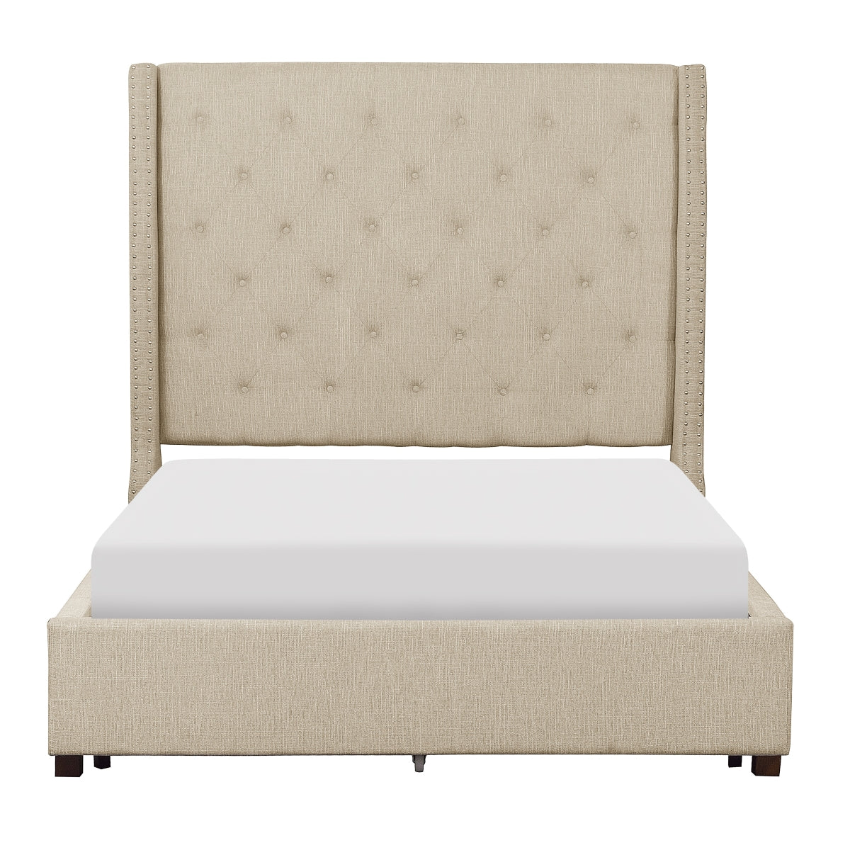 Elena Bed W/ Drawer Beige