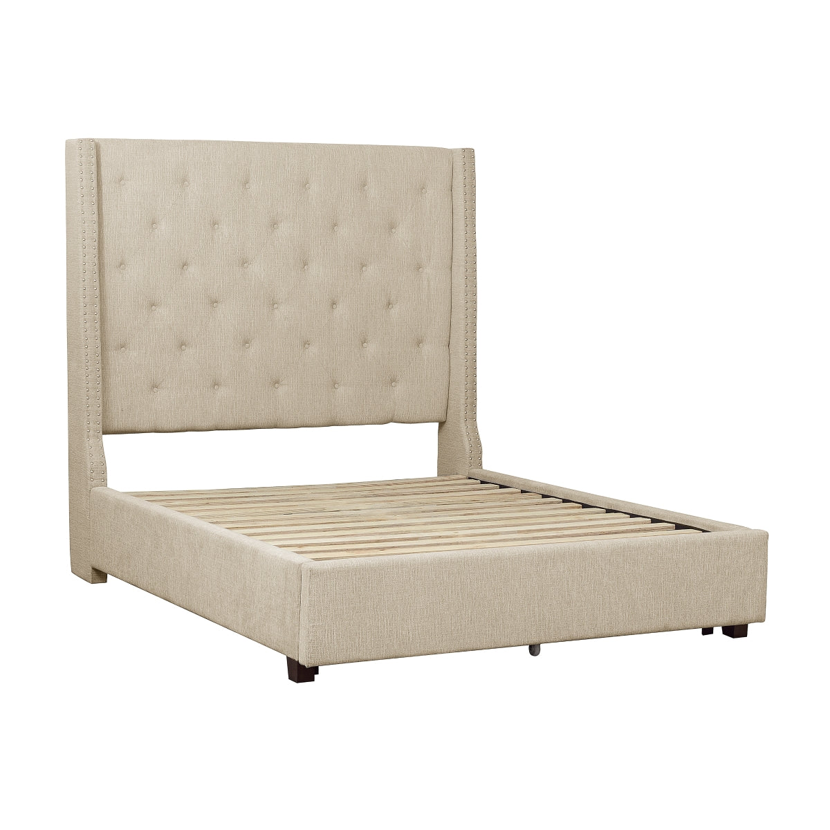 Elena Bed W/ Drawer Beige
